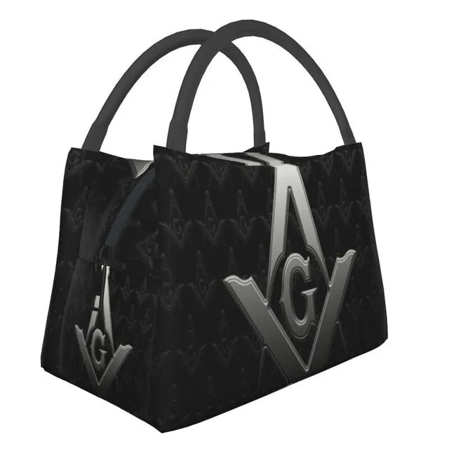 Master Mason Blue Lodge Lunch Bag - Gray Square & Compass with G