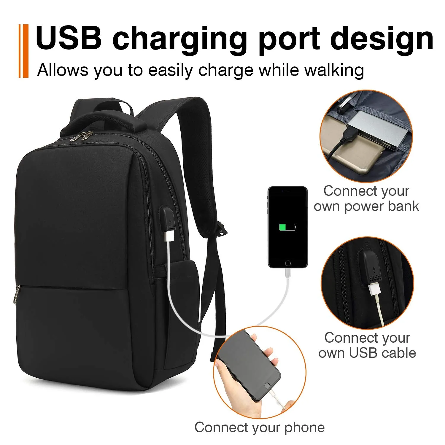 Men's Anti-Theft Laptop Backpack for Travel/Business/College 15.6 Inches