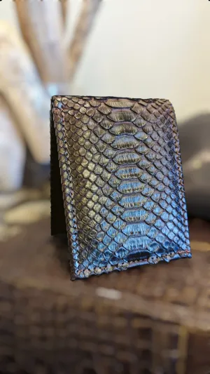 Men's Umber Brown Snakeskin Trifold Wallet