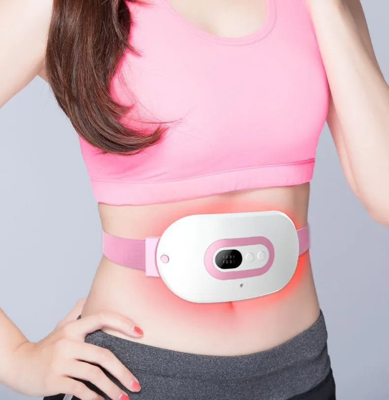 Period Menstruation Tummy Massager For Cramps Vibrate Heating Pad