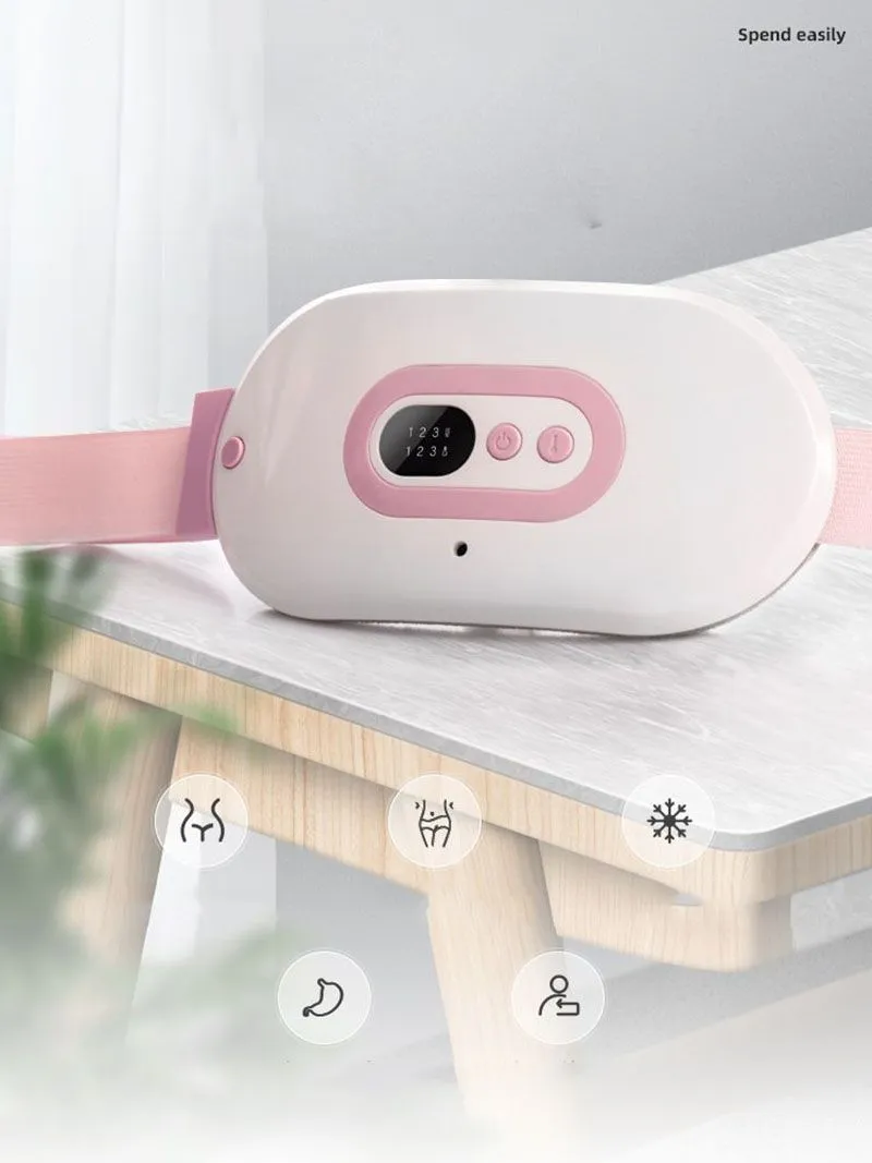 Period Menstruation Tummy Massager For Cramps Vibrate Heating Pad
