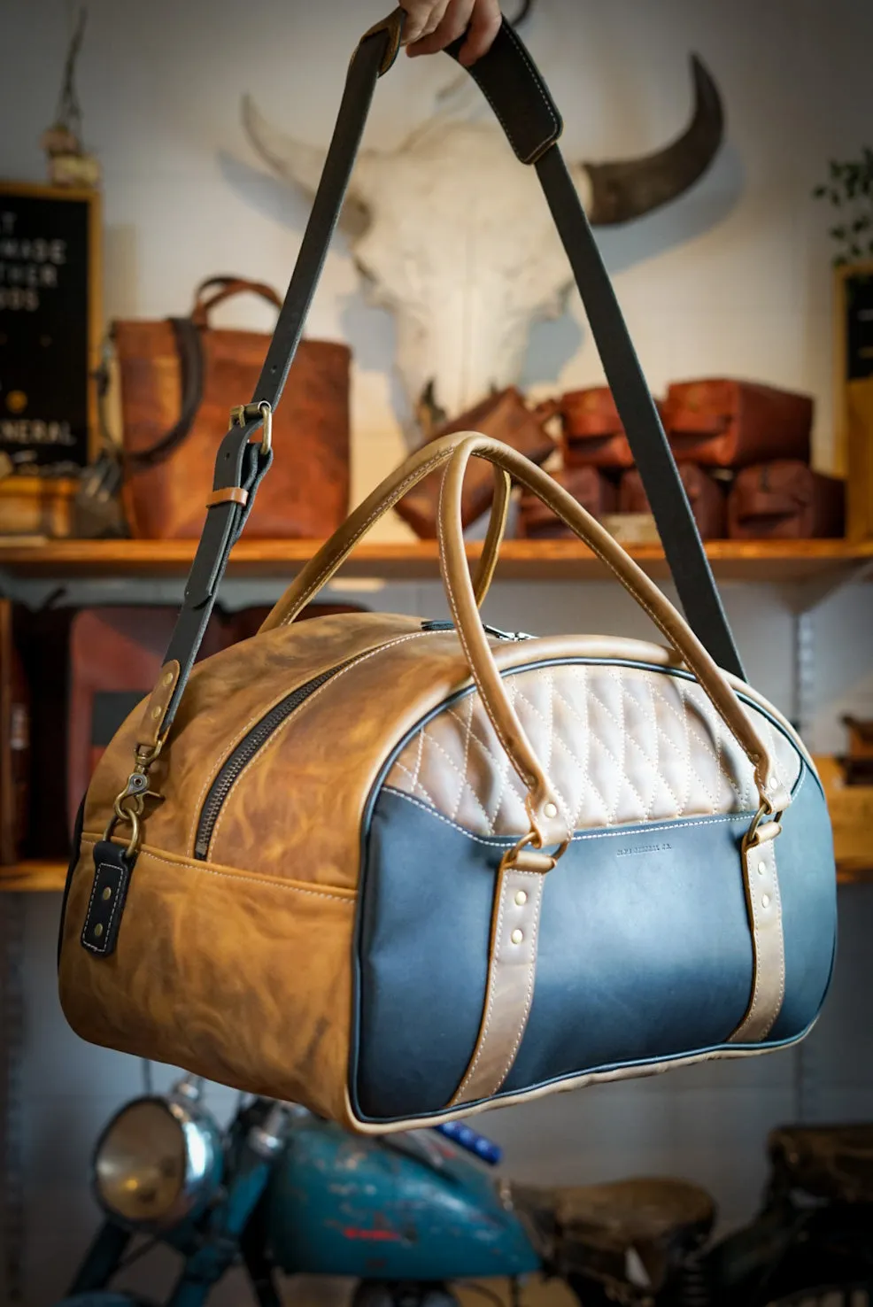 Rancher Duffle (Tobacco Brown   Flat Black Accents)