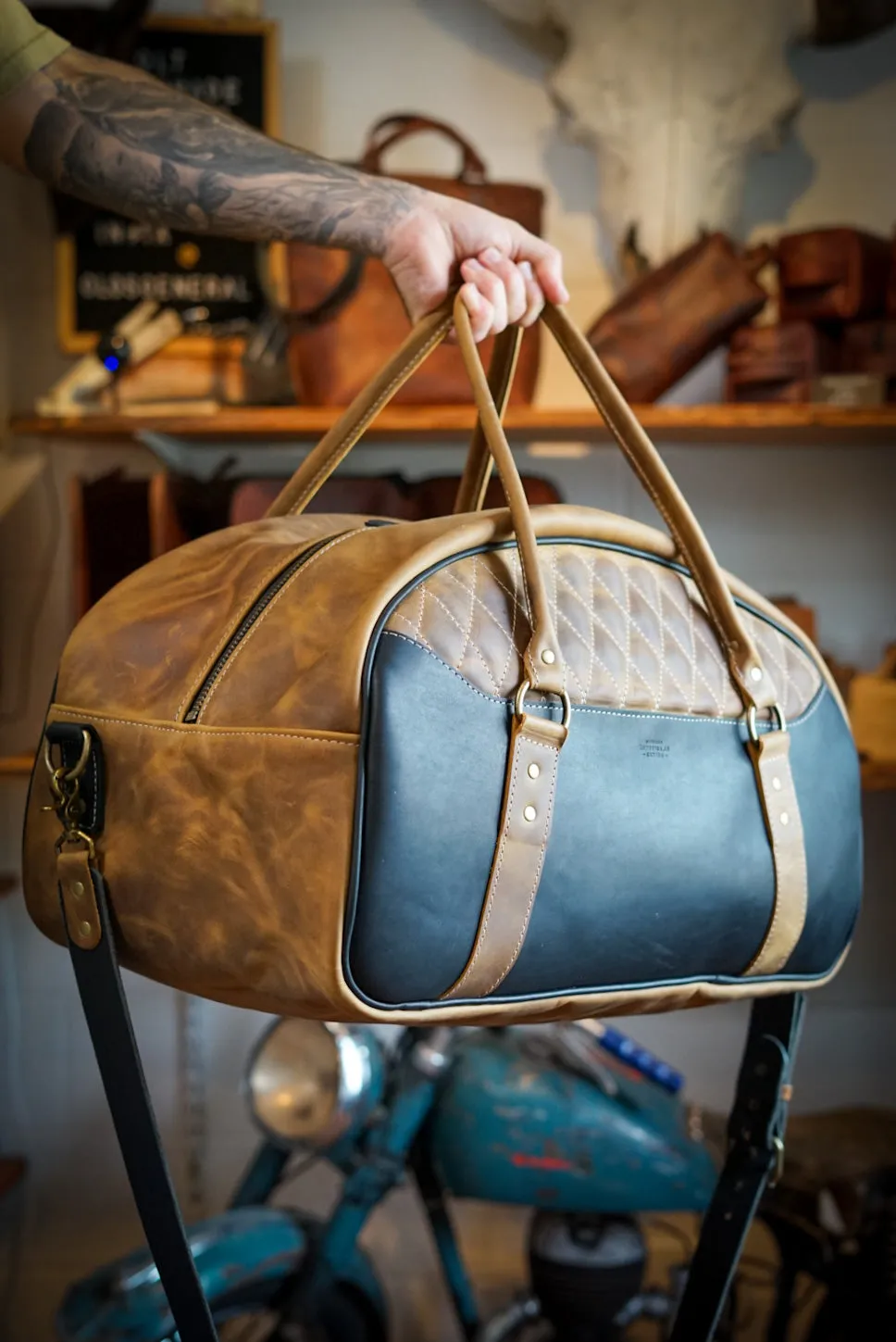 Rancher Duffle (Tobacco Brown   Flat Black Accents)
