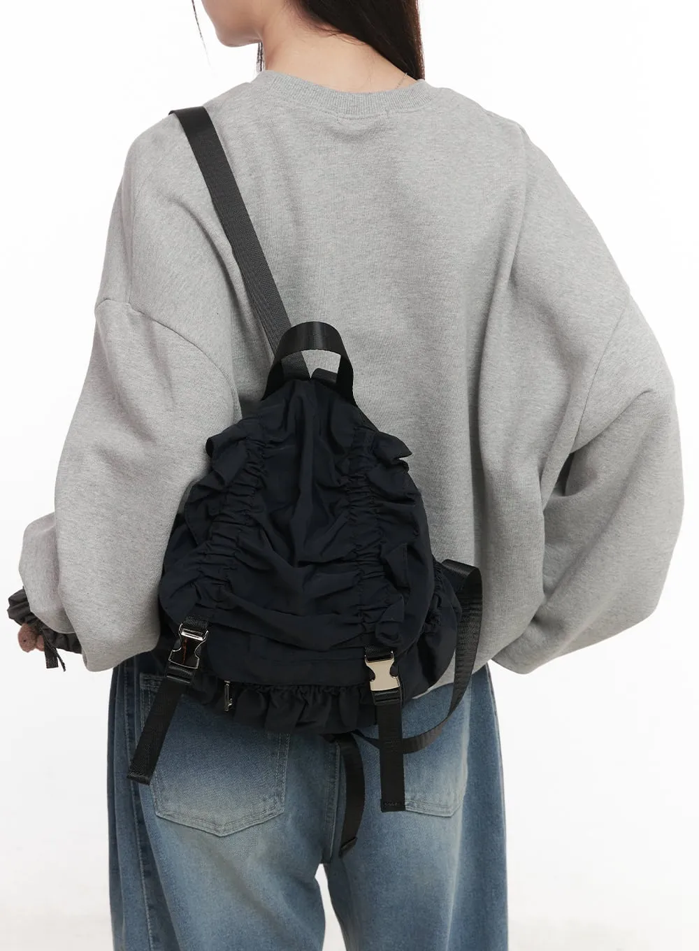 Shirred Buckle Waterproof Backpack CM511