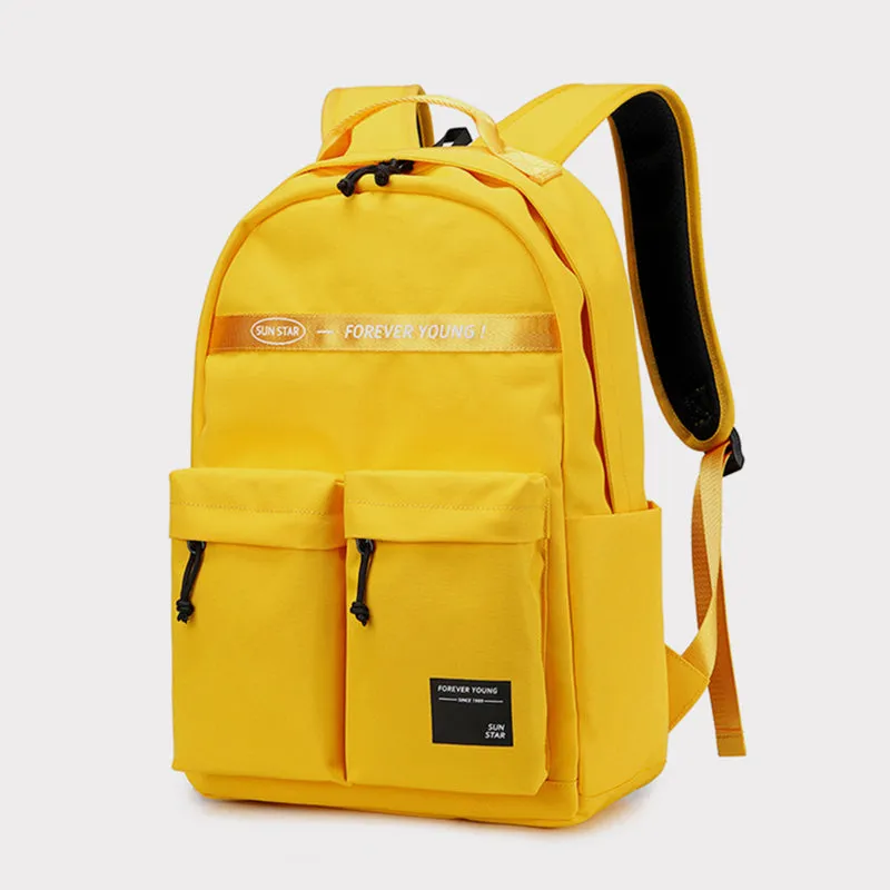 Solid Large Capacity Waterproof School Backpack