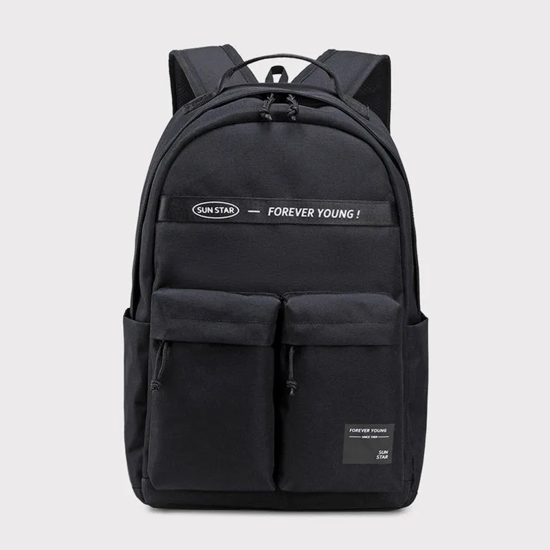 Solid Large Capacity Waterproof School Backpack