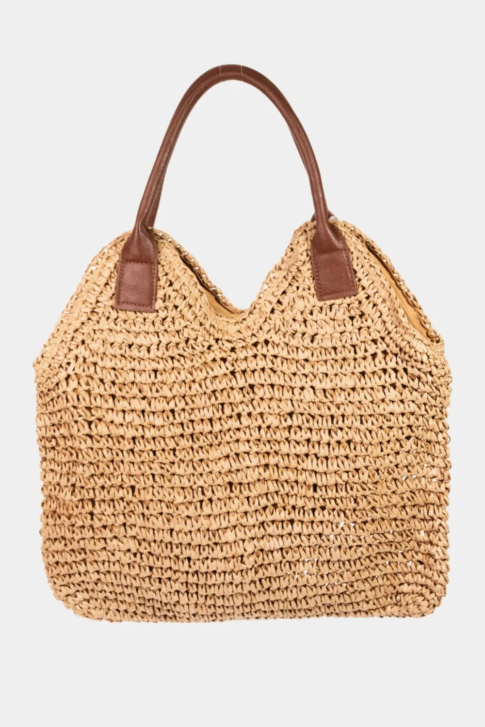 TEEK - Fame Straw Braided Faux Leather Strap Shoulder Bag