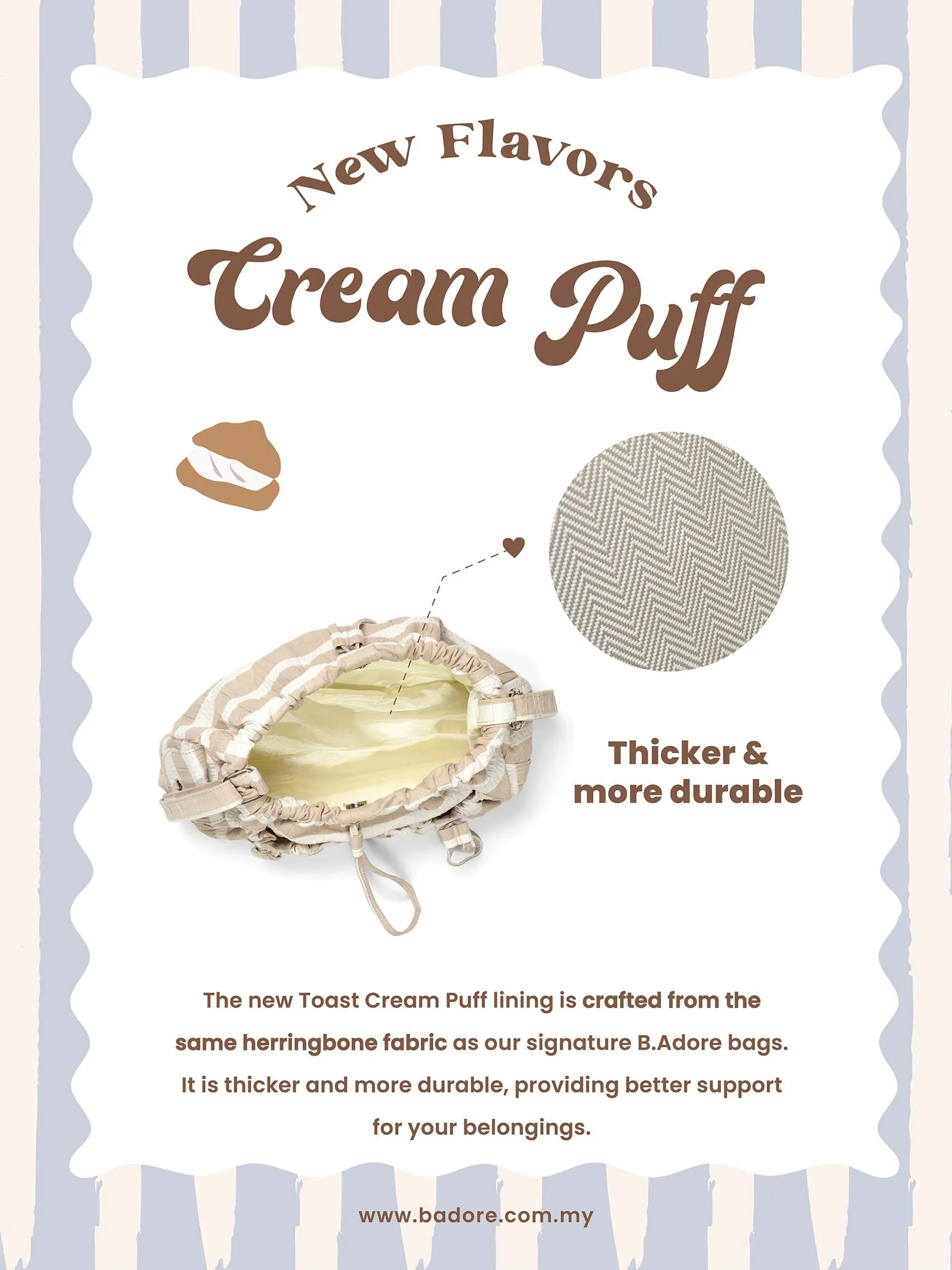 Toast Cream Puff Collection STRIPE KHAKI