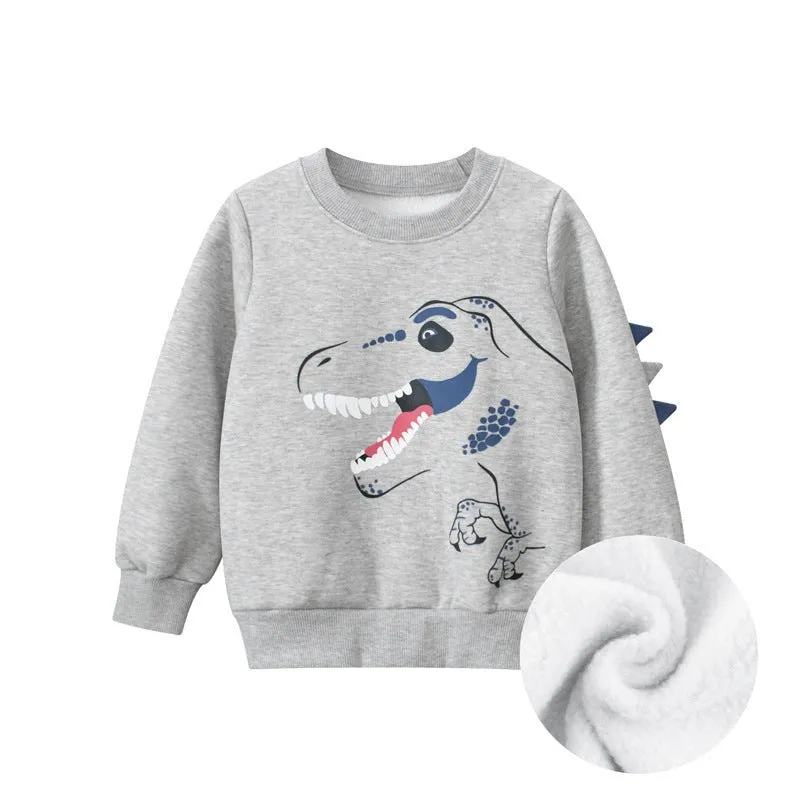 Toddler/Kid Boy Dinosaur Print Gray Sweatshirt
