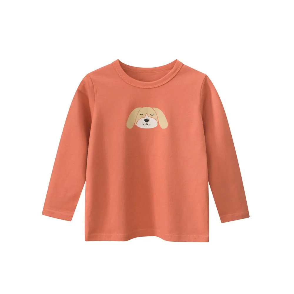 Toddler/Kid Cute Puppy Print Long Sleeve Shirt (2 Colors)