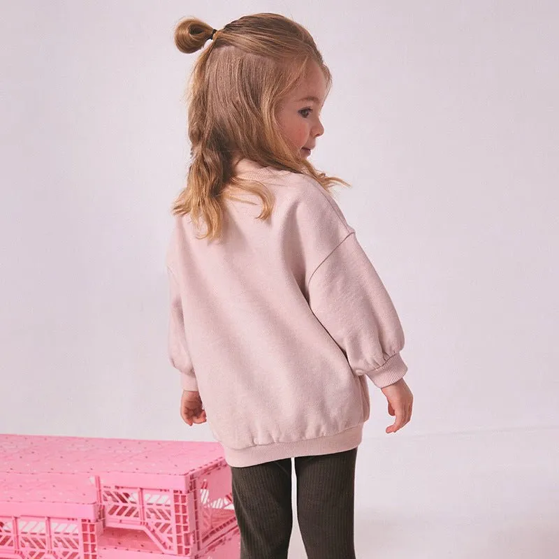 Toddler/Kid Girl's Little Panda Print Design Pink Sweatshirt with Leggings Set