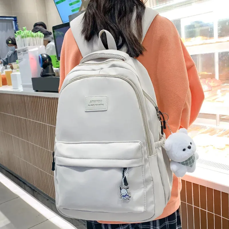 UAKISS  -  Fashion Women Pink Waterproof Student Backpack New Girl Travel Leisure School Bag Lady Nylon Cute Book Female Laptop College Bag