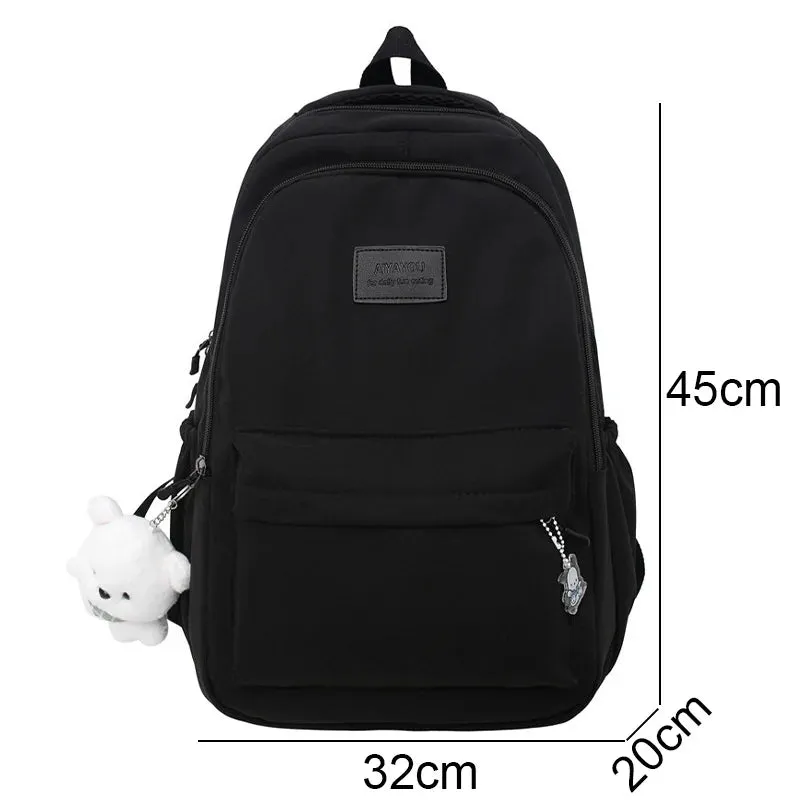 UAKISS  -  Fashion Women Pink Waterproof Student Backpack New Girl Travel Leisure School Bag Lady Nylon Cute Book Female Laptop College Bag
