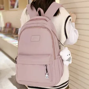 UAKISS  -  Fashion Women Pink Waterproof Student Backpack New Girl Travel Leisure School Bag Lady Nylon Cute Book Female Laptop College Bag