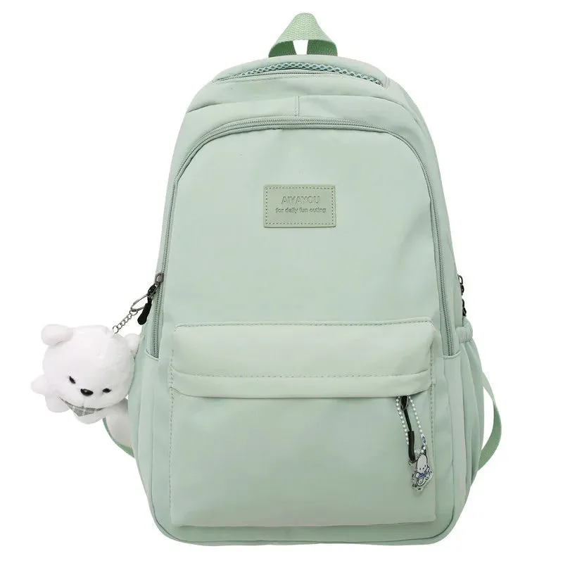 UAKISS  -  Fashion Women Pink Waterproof Student Backpack New Girl Travel Leisure School Bag Lady Nylon Cute Book Female Laptop College Bag