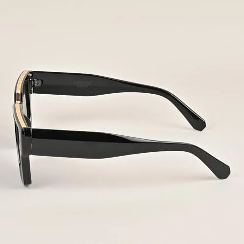 Voyage UV Protected Black Square Men & Women Sunglasses (952MG3669 |Black Lens | Black Frame)