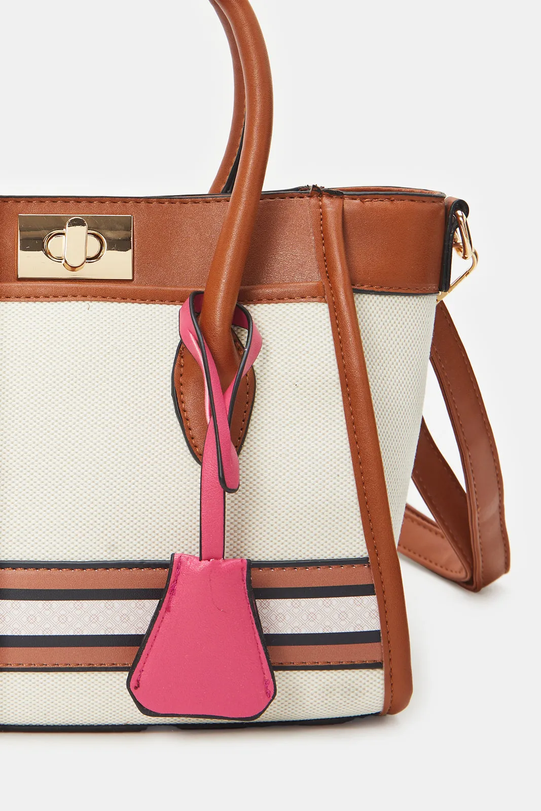 Women Beige Canvas Day Bag