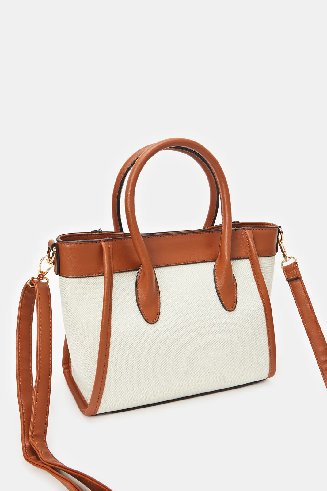 Women Beige Canvas Day Bag