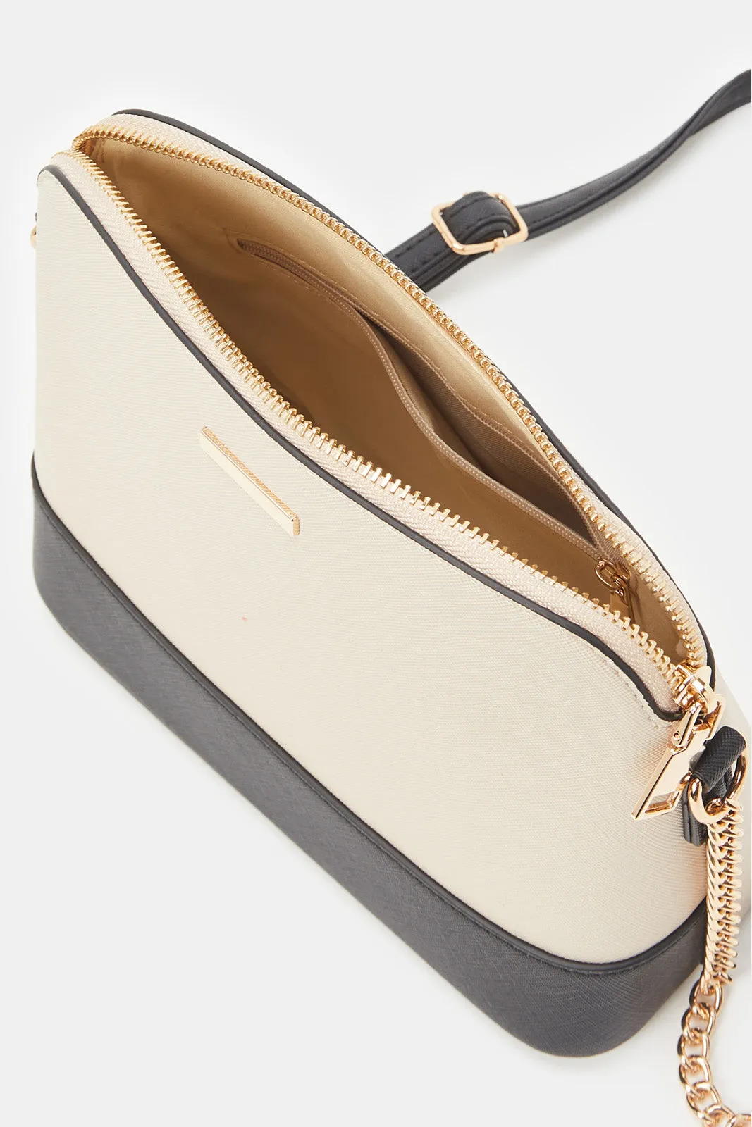 Women Beige Embellished Cross Body Bag